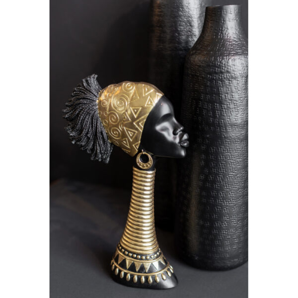 ABENI 2 ΔΙΑΚΟΣΜΗΤΙΚΗ ΦΙΓΟΥΡΑ 19x7x33cm POLYRESIN ΜΑΥΡΟ ΧΡΥΣΟ 020770 - Image 3