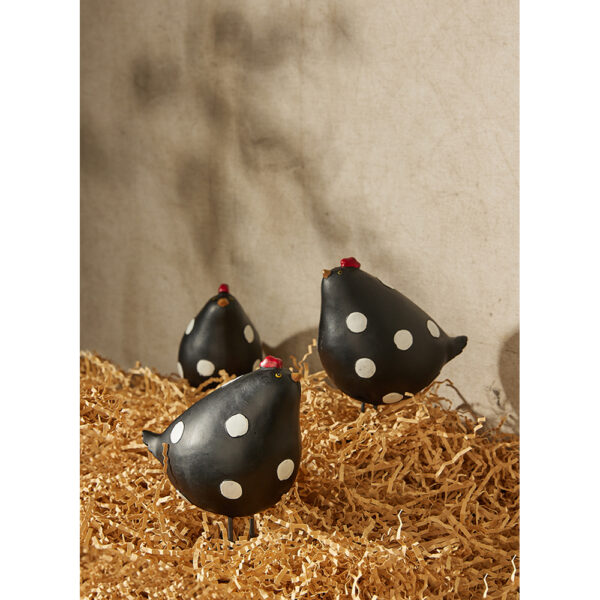 GALLINA BLACK ΔΙΑΚΟΣΜΗΤΙΚΟ ΚΟΤΑ 14x9x16cm POLYRESIN ΜΑΥΡΟ ΛΕΥΚΟ 020882 - Image 2