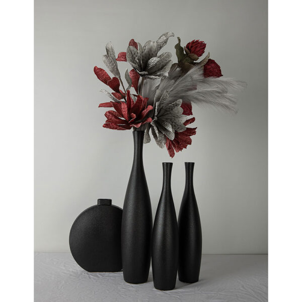 LEI ΒΑΖΟ 14x14x60cm ΚΕΡΑΜΙΚΟ ΑΝΘΡΑΚΙ ΜΑΤ 020905 - Image 3