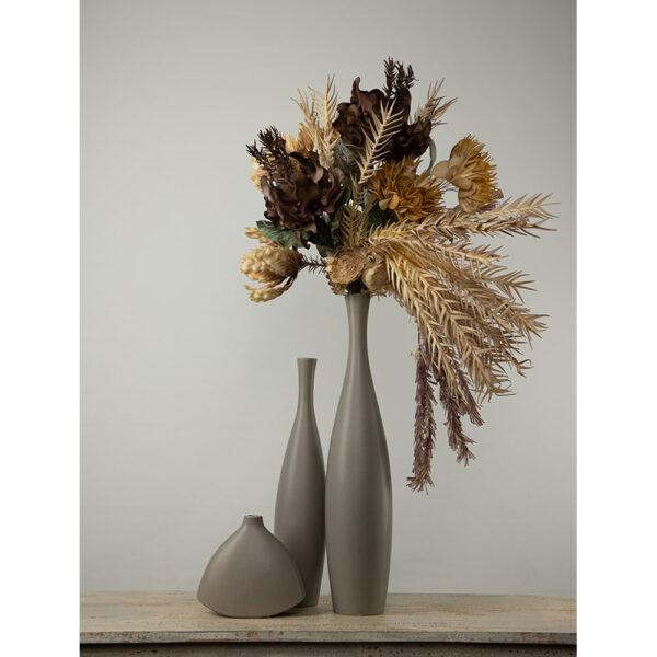 LEI ΒΑΖΟ 14x14x60cm ΚΕΡΑΜΙΚΟ ΓΚΡΙ ΜΑΤ 020907 - Image 4