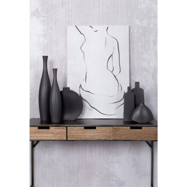 LUI ΒΑΖΟ 11x4x33cm ΚΕΡΑΜΙΚΟ ΑΝΘΡΑΚΙ ΜΑΤ 020910 - Image 2