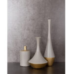 AIMA TALL ΒΑΖΟ 11x11x41cm ΚΕΡΑΜΙΚΟ ΓΚΡΙ ΜΑΤ ΧΡΥΣΟ 020919 - Image 3