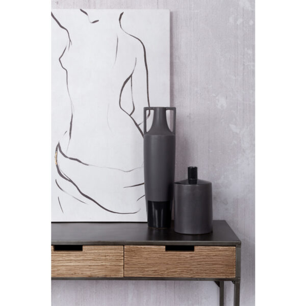 AIMA ΒΑΖΟ 14x14x49cm ΚΕΡΑΜΙΚΟ ΑΝΘΡΑΚΙ ΜΑΤ SILVER GUN 020923 - Image 2