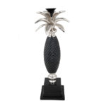 ANANAS ΚΗΡΟΠΗΓΙΟ 13x13x44cm ΜΕΤΑΛΛΟ ΑΣΗΜΙ ΜΑΥΡΟ 020949