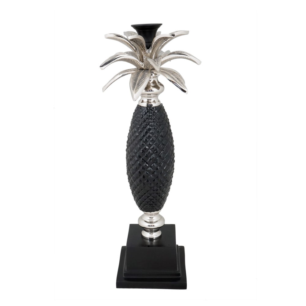 020949-xeTpd-first-_1 ANANAS ΚΗΡΟΠΗΓΙΟ 13x13x44cm ΜΕΤΑΛΛΟ ΑΣΗΜΙ ΜΑΥΡΟ 020949 - Image 1