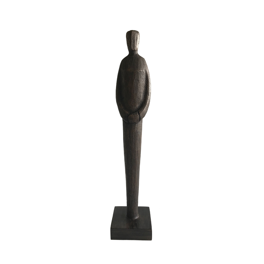 020994-8kvSj-first-_1 HUMAN A ΔΙΑΚΟΣΜΗΤΙΚΗ ΦΙΓΟΥΡΑ 10x10x46cm POLYRESIN ΚΑΦΕ 020994 - Image 1
