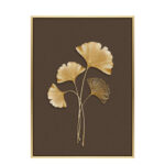 CHENGO BROWN ΠΙΝΑΚΑΣ ΔΙΑΚΟΣΜΗΣΗΣ 32x42x4cm ΚΑΜΒΑΣ ΚΑΦΕ ΜΠΕΖ ΞΥΛΟ ΧΡΥΣΟ 021082