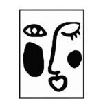 ART FACE ΠΙΝΑΚΑΣ ΔΙΑΚΟΣΜΗΣΗΣ 53x73x4cm ΚΑΜΒΑΣ ΛΕΥΚΟ ΜΑΥΡΟ ΞΥΛΟ ΜΑΥΡΟ 021091