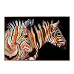 COLOR ZEBRA ΠΙΝΑΚΑΣ ΔΙΑΚΟΣΜΗΣΗΣ 63x93x4cm ΚΑΜΒΑΣ ΠΟΛΥΧΡΩΜΟ ΞΥΛΟ ΧΡΥΣΟ 021094