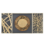 TRIPLET ΠΙΝΑΚΑΣ SET 3ΤΜΧ 168x88x5cm ΚΑΜΒΑΣ ΜΑΥΡΟ ΜΑΥΡΟ ΞΥΛΟ ΧΡΥΣΟ 021618