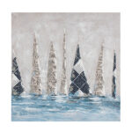 SAILING ΠΙΝΑΚΑΣ ΔΙΑΚΟΣΜΗΣΗΣ 82x82x5cm ΚΑΜΒΑΣ ΠΟΛΥΧΡΩΜΟ ΞΥΛΟ ΜΑΥΡΟ 021637