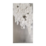 SILVER DROPS ΠΙΝΑΚΑΣ ΔΙΑΚΟΣΜΗΣΗΣ 72x142x5cm ΚΑΜΒΑΣ ΓΚΡΙ ΛΕΥΚΟ ΞΥΛΟ ΑΣΗΜΙ 021643