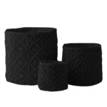 AL MANO ΚΑΛΑΘΙ SET 3ΤΜΧ 40x40x40cm ΒΑΜΒΑΚΙ ΜΑΥΡΟ POLYESTER 021664