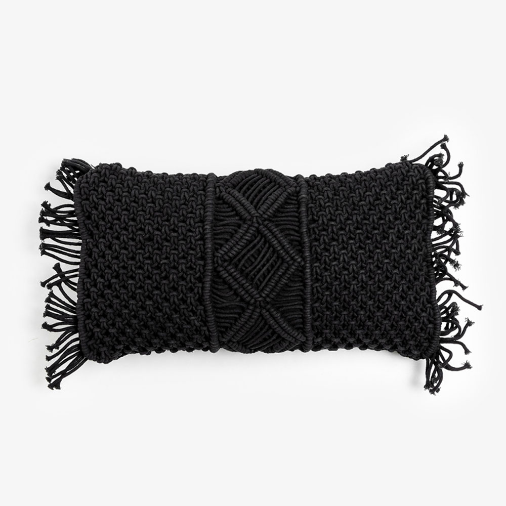 021670-VzrL6-first-_1 AL MANO ΔΙΑΚΟΣΜΗΤΙΚΟ ΜΑΞΙΛΑΡΙ 45x45x5cm ΒΑΜΒΑΚΙ ΜΑΥΡΟ POLYESTER 021670 - Image 1