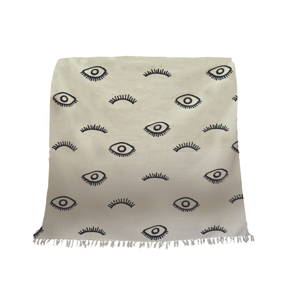021787-hZGrQ-first-_1 EYES WHITE ΡΙΧΤΑΡΙ ΔΙΑΚΟΣΜΗΤΙΚΟ 130x170cm ΒΑΜΒΑΚΙ ΛΕΥΚΟ ΜΑΥΡΟ 021787 - Image 1