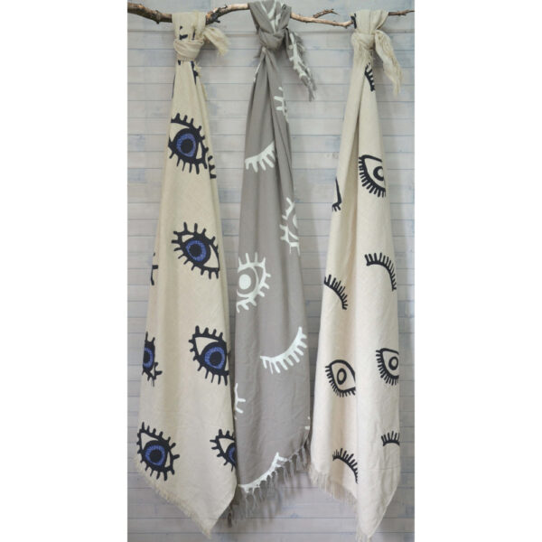 EYES BLUE ΡΙΧΤΑΡΙ ΔΙΑΚΟΣΜΗΤΙΚΟ 130x170cm ΒΑΜΒΑΚΙ ΛΕΥΚΟ ΜΠΛΕ 021789 - Image 2