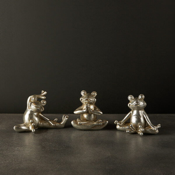FROGGIES ΔΙΑΚΟΣΜΗΤΙΚΟ ΒΑΤΡΑΧΟΣ SET 3ΤΜΧ 16x8x11cm POLYRESIN ΑΣΗΜΙ 021864 - Image 3