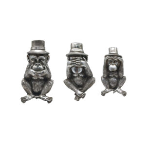 MONKIES ΔΙΑΚΟΣΜΗΤΙΚΟ ΜΑΪΜΟΥ SET 3ΤΜΧ 14x13x22cm POLYRESIN ΑΣΗΜΙ 021865