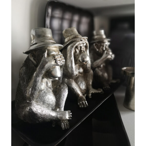 MONKIES ΔΙΑΚΟΣΜΗΤΙΚΟ ΜΑΪΜΟΥ SET 3ΤΜΧ 14x13x22cm POLYRESIN ΑΣΗΜΙ 021865 - Image 2