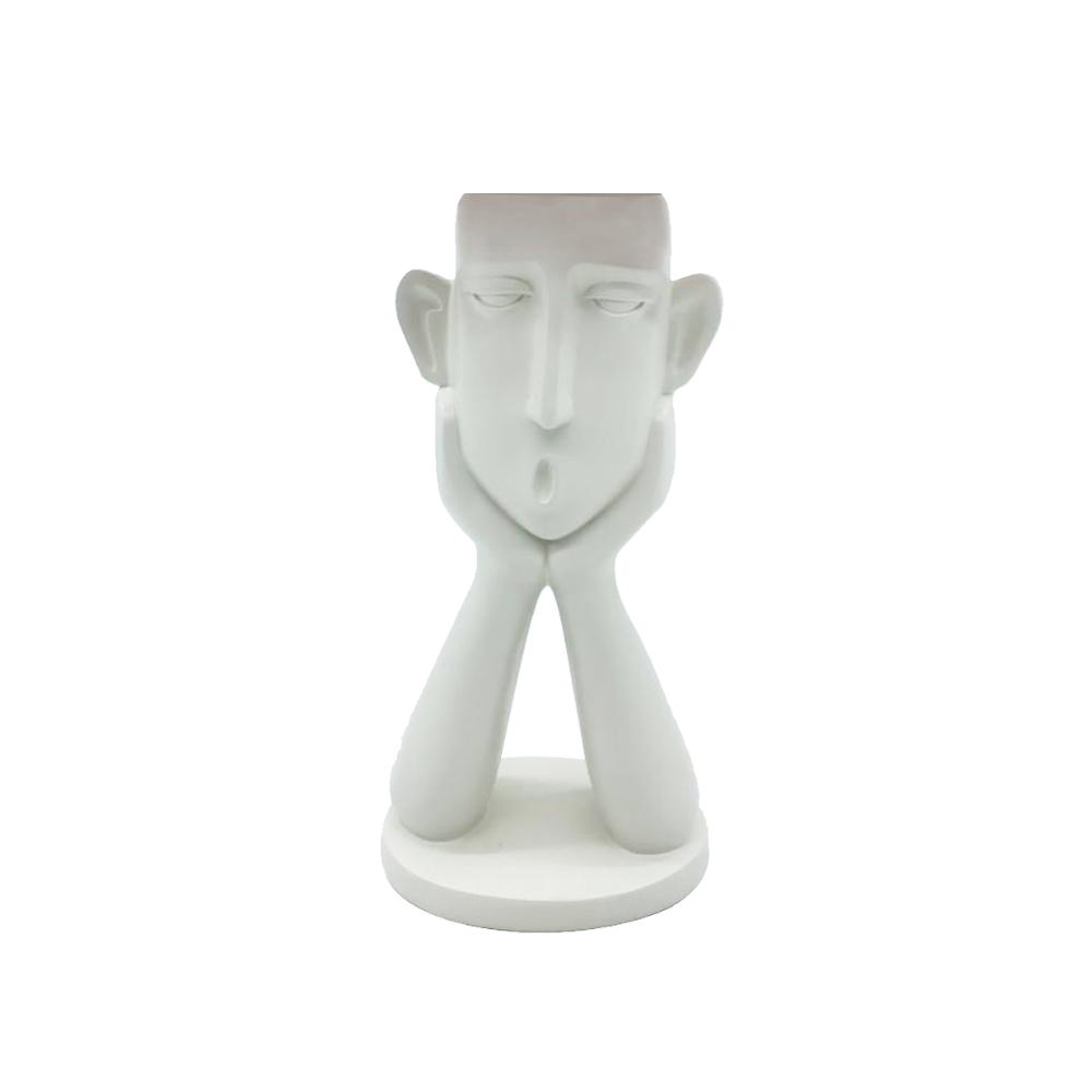 021874-kTkkU-first-_1 ROMANCE 1 ΒΑΖΟ ΦΙΓΟΥΡΑ 13x9x26cm POLYRESIN ΑΣΠΡΟ 021874 - Image 1