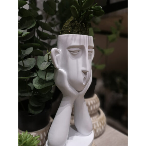 ROMANCE 1 ΒΑΖΟ ΦΙΓΟΥΡΑ 13x9x26cm POLYRESIN ΑΣΠΡΟ 021874 - Image 2