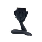 ROMANCE 3 ΒΑΖΟ ΦΙΓΟΥΡΑ 16x8x20cm POLYRESIN ΜΑΥΡΟ 021876