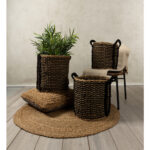 DURUK ΚΑΛΑΘΙ SET 3ΤΜΧ 45x45x45cm SEAGRASS ΦΥΣΙΚΟ ΜΑΥΡΟ HOGLA ROPE 021992 - Image 2