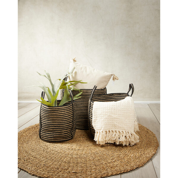 YIRMI ΚΑΛΑΘΙ SET 3ΤΜΧ 40x40x40cm ΓΙΟΥΤΑ ΦΥΣΙΚΟ ΜΑΥΡΟ 022016 - Image 3