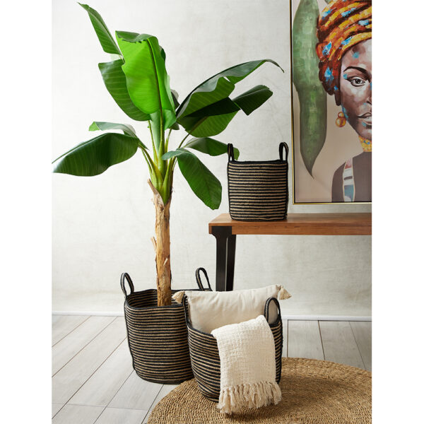 YIRMI ΚΑΛΑΘΙ SET 3ΤΜΧ 40x40x40cm ΓΙΟΥΤΑ ΦΥΣΙΚΟ ΜΑΥΡΟ 022016 - Image 4