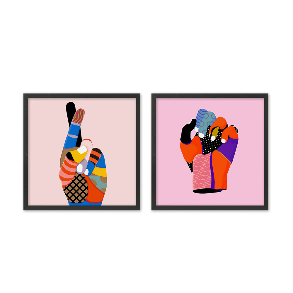 022046-XXClf-first-_1 JACINTO ΠΙΝΑΚΑΣ 50x50x2cm MDF ΠΟΛΥΧΡΩΜΟ ΧΑΡΤΙ ΜΑΥΡΟ 022046 - Image 1