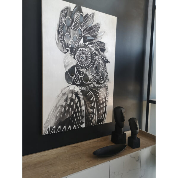 BLACK MAJOR ΠΙΝΑΚΑΣ ΔΙΑΚΟΣΜΗΣΗΣ 80x120x4cm ΚΑΜΒΑΣ ΛΕΥΚΟ ΜΑΥΡΟ ΞΥΛΟ 022077 - Image 2