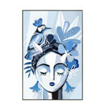 AMARI ΠΙΝΑΚΑΣ ΔΙΑΚΟΣΜΗΣΗΣ 63x93x5cm ΚΑΜΒΑΣ ΛΕΥΚΟ ΜΠΛΕ ΞΥΛΟ ΑΣΗΜΙ 022082