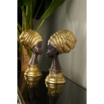 AFRICAN QUEEN ΔΙΑΚΟΣΜΗΤΙΚΗ ΦΙΓΟΥΡΑ 10x15x26cm POLYRESIN ΧΡΥΣΟ ΜΑΥΡΟ 022115 - Image 2