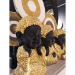 BABY BUDDHA ΔΙΑΚΟΣΜΗΤΙΚΟ ΒΟΥΔΑΣ 12x10x17cm POLYRESIN ΧΡΥΣΟ ΜΑΥΡΟ 022122 - Image 2