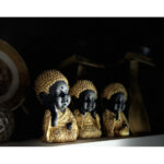 BABY BUDDHA ΔΙΑΚΟΣΜΗΤΙΚΟ ΒΟΥΔΑΣ 12x10x17cm POLYRESIN ΧΡΥΣΟ ΜΑΥΡΟ 022123 - Image 3