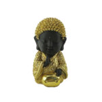 BABY BUDDHA ΔΙΑΚΟΣΜΗΤΙΚΟ ΒΟΥΔΑΣ 12x10x17cm POLYRESIN ΧΡΥΣΟ ΜΑΥΡΟ 022124
