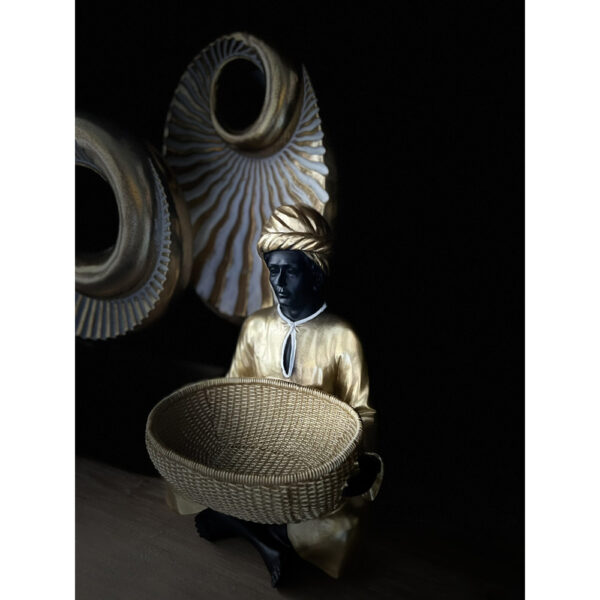 VEDAS ΔΙΑΚΟΣΜΗΤΙΚΗ ΦΙΓΟΥΡΑ 19x18x27cm POLYRESIN ΧΡΥΣΟ ΜΑΥΡΟ 022125 - Image 5