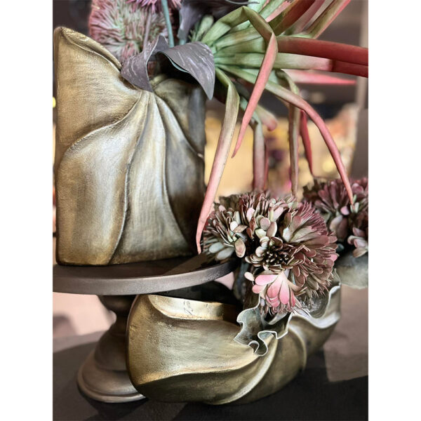 IWA 1 ΒΑΖΟ 23x8x30cm ΑΛΟΥΜΙΝΙΟ ΧΡΥΣΟ ΑΝΤΙΚΕ 022130 - Image 3