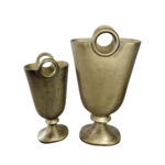 RENGO ΒΑΖΟ ΣΕΤ 2ΤΜΧ 26x14x52cm ΑΛΟΥΜΙΝΙΟ ΧΡΥΣΟ ΑΝΤΙΚΕ 022172