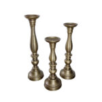 LUSAR ΚΗΡΟΠΗΓΙΟ SET 3ΤΜΧ 11x11x40cm ΑΛΟΥΜΙΝΙΟ ΧΡΥΣΟ ΑΝΤΙΚΕ 022218