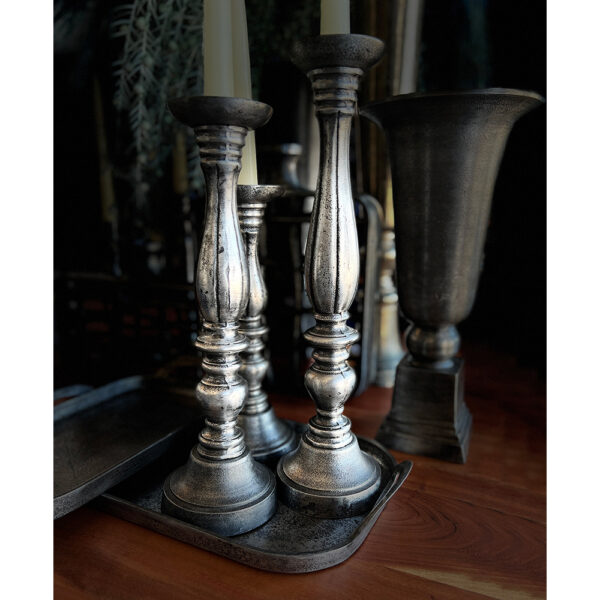LUSAR ΚΗΡΟΠΗΓΙΟ SET 3ΤΜΧ 11x11x40cm ΑΛΟΥΜΙΝΙΟ ΑΣΗΜΙ ΑΝΤΙΚΕ 022222 - Image 2