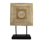 SQUARE DRUM ΔΙΑΚΟΣΜΗΤΙΚΟ TOTEM 26x8x40cm POLYRESIN ΦΥΣΙΚΟ ΜΑΥΡΟ 022296