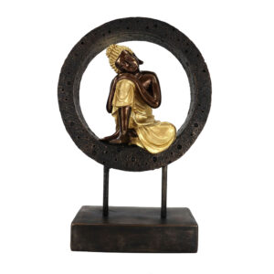 BUDDHA CIRCLE ΔΙΑΚΟΣΜΗΤΙΚΟ TOTEM 24x11x35cm POLYRESIN ΜΑΥΡΟ ΧΡΥΣΟ 022297