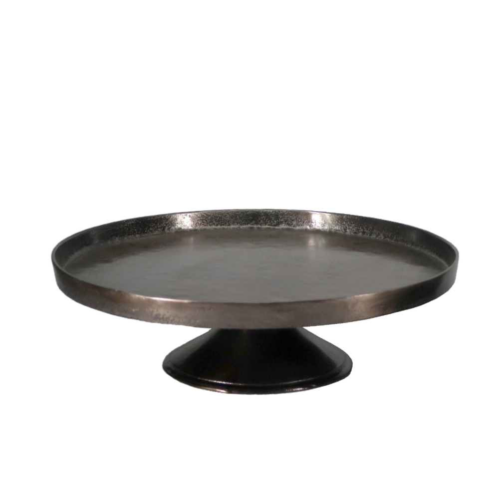 1390, 2785 GENNA ΠΛΑΤΩ ΜΕ ΠΟΔΙ 45x45x14.5cm ΑΛΟΥΜΙΝΙΟ ΜΑΥΡΟ 022458 - Image 1