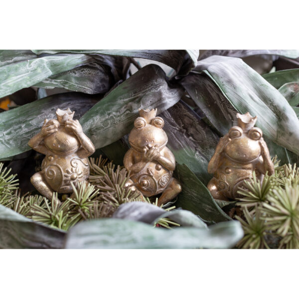 GRENOUILLE ΔΙΑΚΟΣΜΗΤΙΚΟ ΒΑΤΡΑΧΟΣ 12x10x23cm POLYRESIN ΧΡΥΣΟ 022495 - Image 3