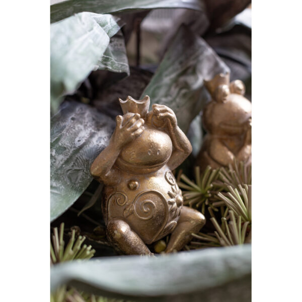 GRENOUILLE ΔΙΑΚΟΣΜΗΤΙΚΟ ΒΑΤΡΑΧΟΣ 12x10x23cm POLYRESIN ΧΡΥΣΟ 022495 - Image 4