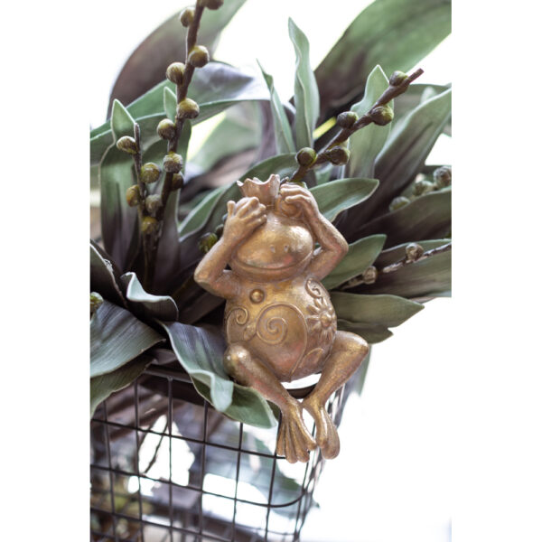 GRENOUILLE ΔΙΑΚΟΣΜΗΤΙΚΟ ΒΑΤΡΑΧΟΣ 12x10x23cm POLYRESIN ΧΡΥΣΟ 022495 - Image 5