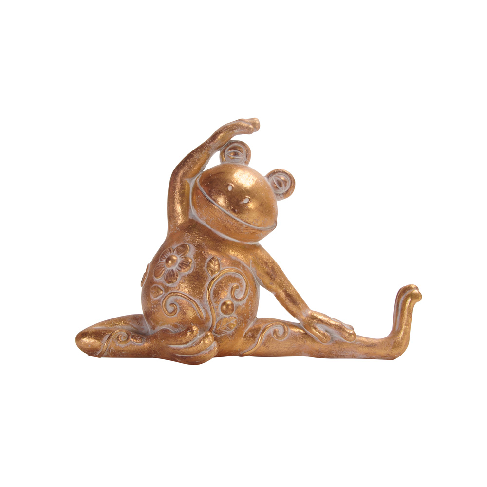 022498-OsMiy-first-_1 YOGA FROG ΔΙΑΚΟΣΜΗΤΙΚΟ ΒΑΤΡΑΧΟΣ 26x12x19cm POLYRESIN ΧΡΥΣΟ 022498 - Image 1