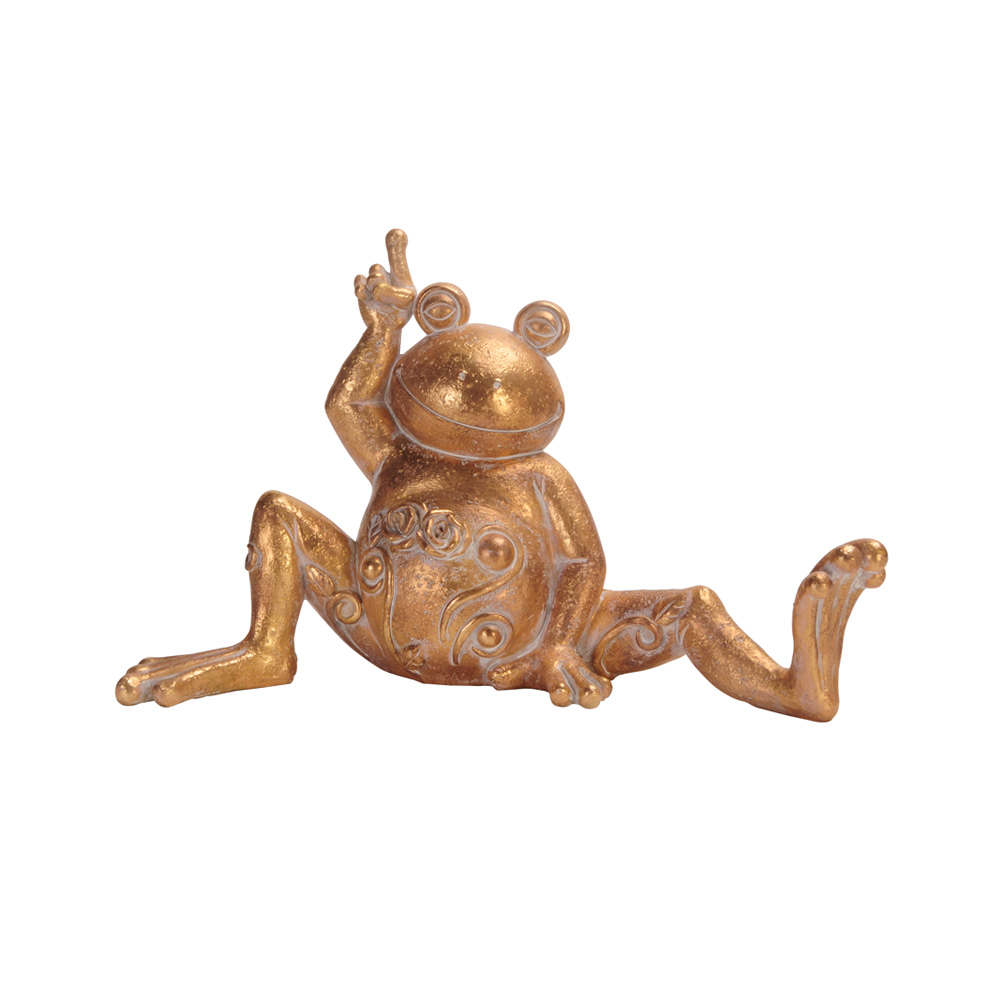 022499-wRtb4-first-_1 YOGA FROG ΔΙΑΚΟΣΜΗΤΙΚΟ ΒΑΤΡΑΧΟΣ 32x14x20cm POLYRESIN ΧΡΥΣΟ 022499 - Image 1