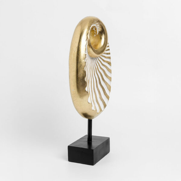 ESPIRAL OVAL ΔΙΑΚΟΣΜΗΤΙΚΟ TOTEM 22x8x42cm POLYRESIN ΧΡΥΣΟ ΜΑΥΡΟ 022511 - Image 2